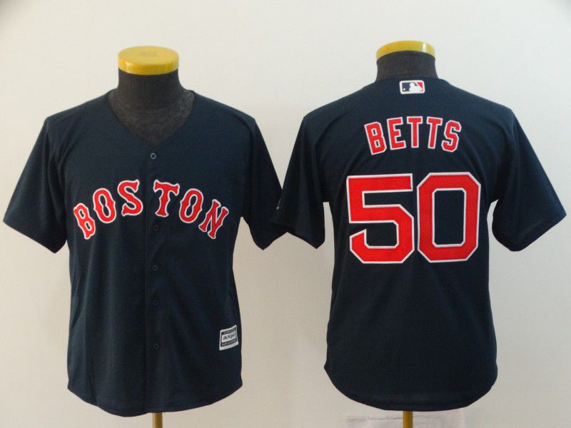 Youth Boston Red Sox #50 Betts Blue Game MLB Jerseys->women mlb jersey->Women Jersey